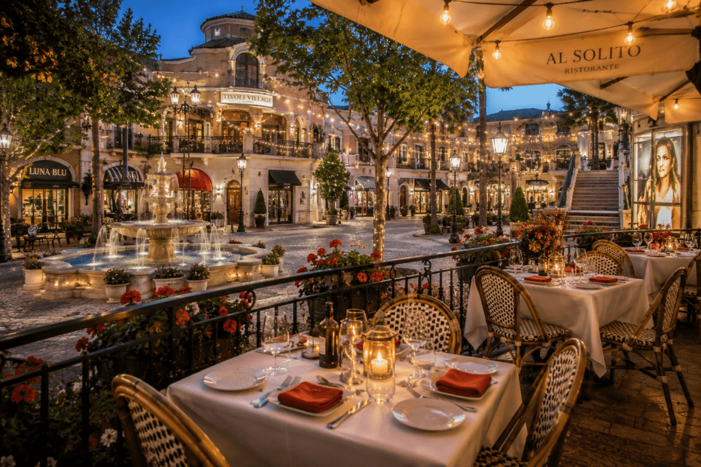 Patio dining in Tivoli at Summerlin
